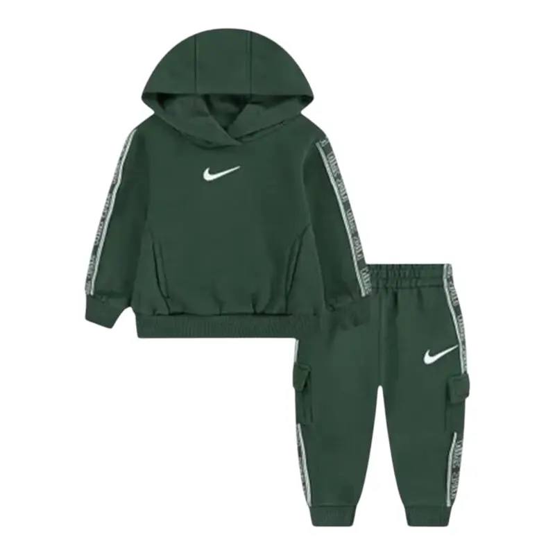 Nike Completo 2Pz Felpa-Pantalone Verde per Neonato