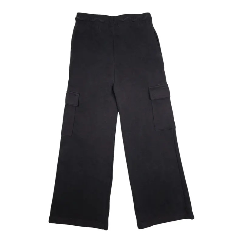 Nike Pantalone Tuta tinta unita con Logo Modello Palazzo Nero per Bambina
