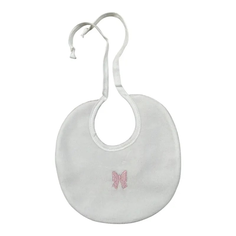 Ninnaoh Bavetta Bicolore con Stampa Bianco/Rosa per Neonata