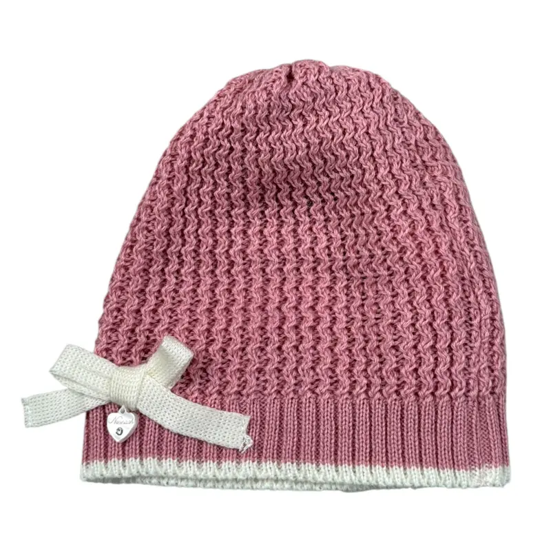 Ninnaoh Cappello tinta unita In Filo Rosa per Neonata