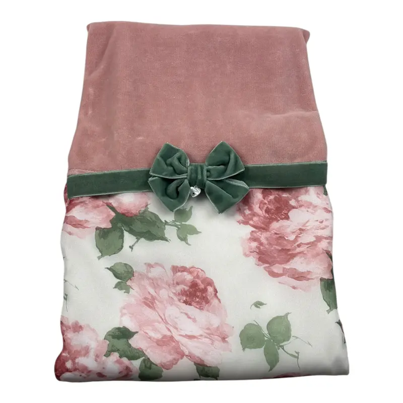 Ninnaoh Coperta Bicolore con Stampe Rosa per Neonata
