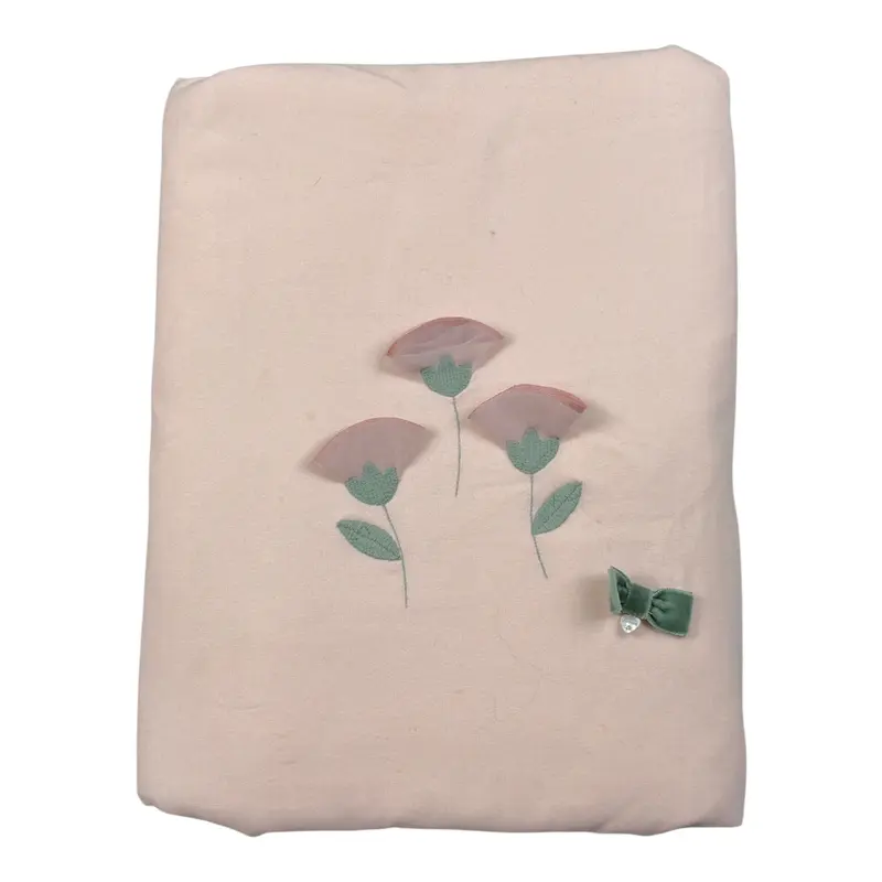 Ninnaoh Coperta tinta unita con Stampa Fiori Rosa per Neonata