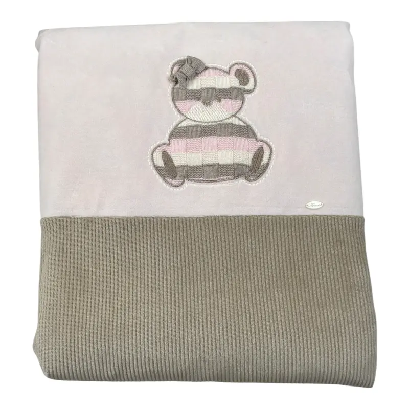 Ninnaoh Coperta tinta unita con Stampa Rosa per Neonata