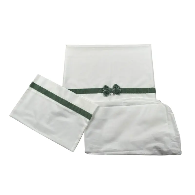Ninnaoh Set Lenzuola 3 Pezzi tinta unita Bianco per Neonata