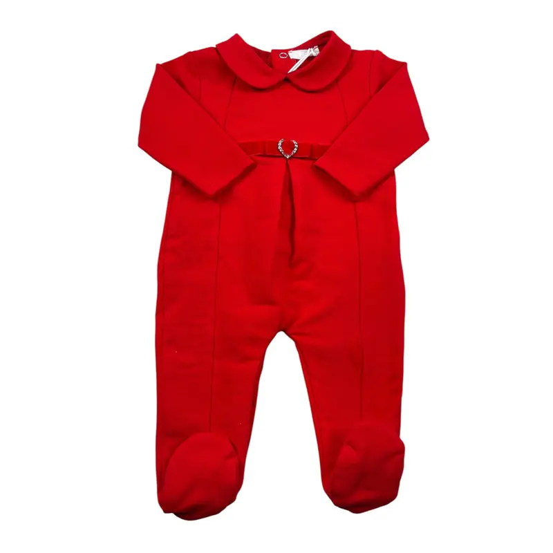 Ninnaoh Tutina Manica Lunga tinta unita Rosso per Neonata