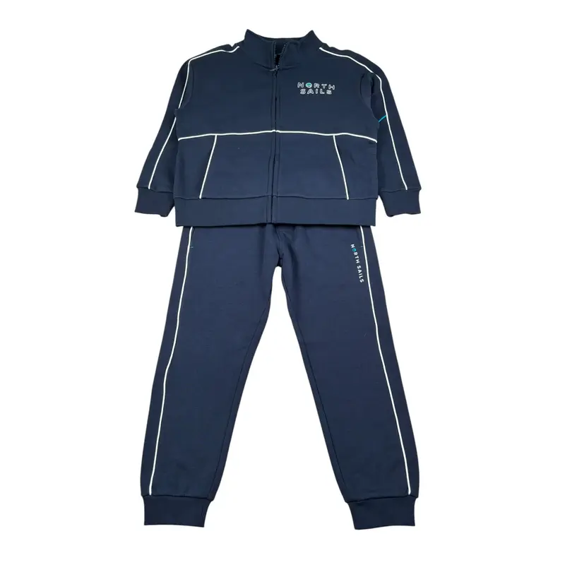North Sails Completo 2 Pezzi Felpa.Pabtalone tinta unita Blu per Bambino