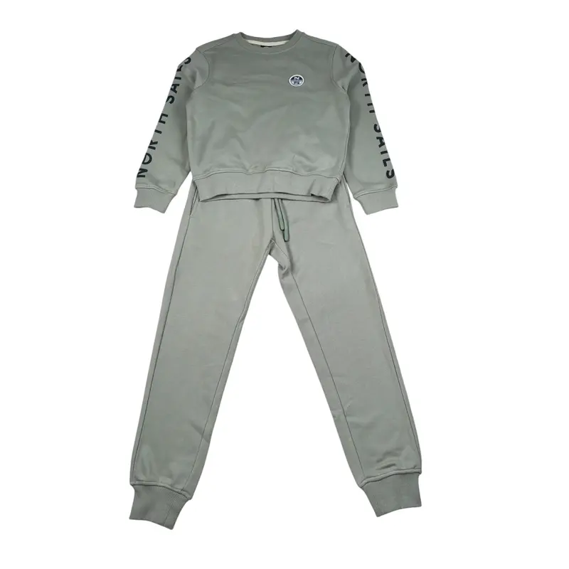 North Sails Completo 2 Pezzi Felpa-Pantalone tinta unita Verde per Bambino