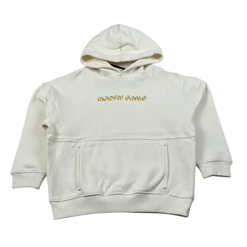 North Sails Felpa Chiusa con Cappuccio tinta unita Bianco per Bambino