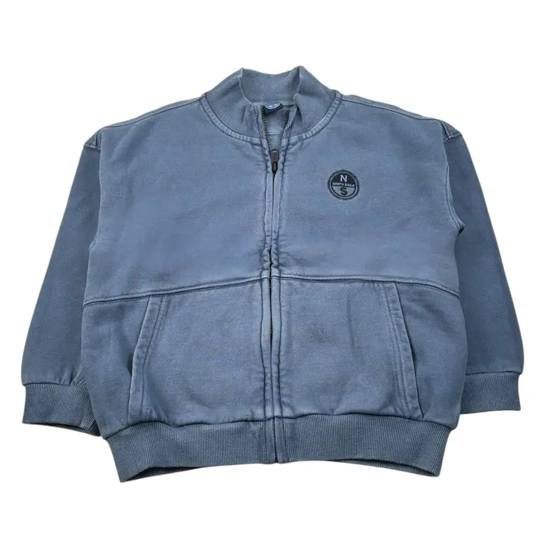North Sails Felpa con Zip tinta unita con Logo Azzurro per Bambino