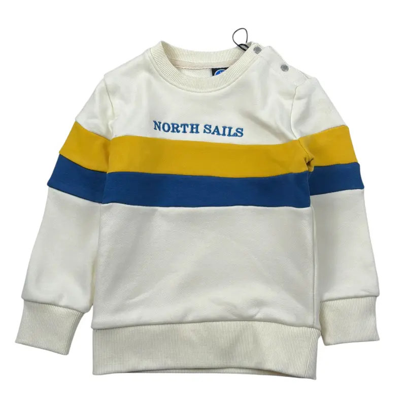 North Sails Felpa tinta unita con Stampa Panna per Neonato
