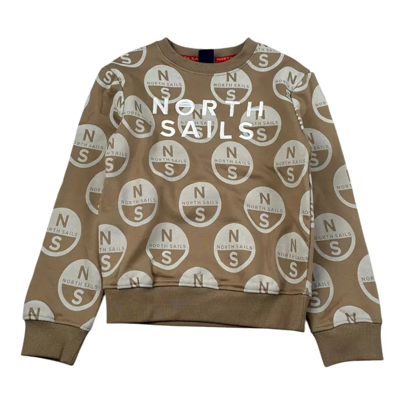 North Sails Felpa tinta unita Girocollo Logata Beige per Bambino