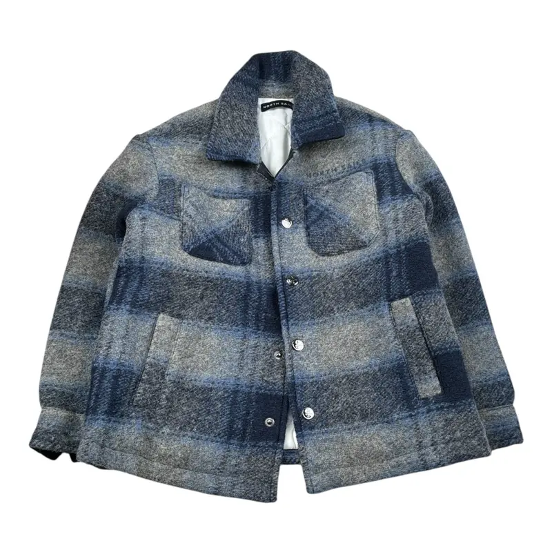 North Sails Giubbino Modello Camicia tinta unita con Fantasia A Quadri Blu per Bambino