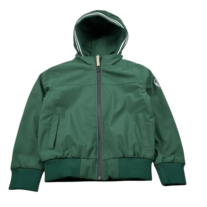 North Sails Giubbino tinta unita con Cappuccio Verde per Bambino