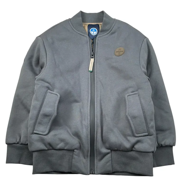 North Sails Giubbino tinta unita con Zip Grigio per Bambino