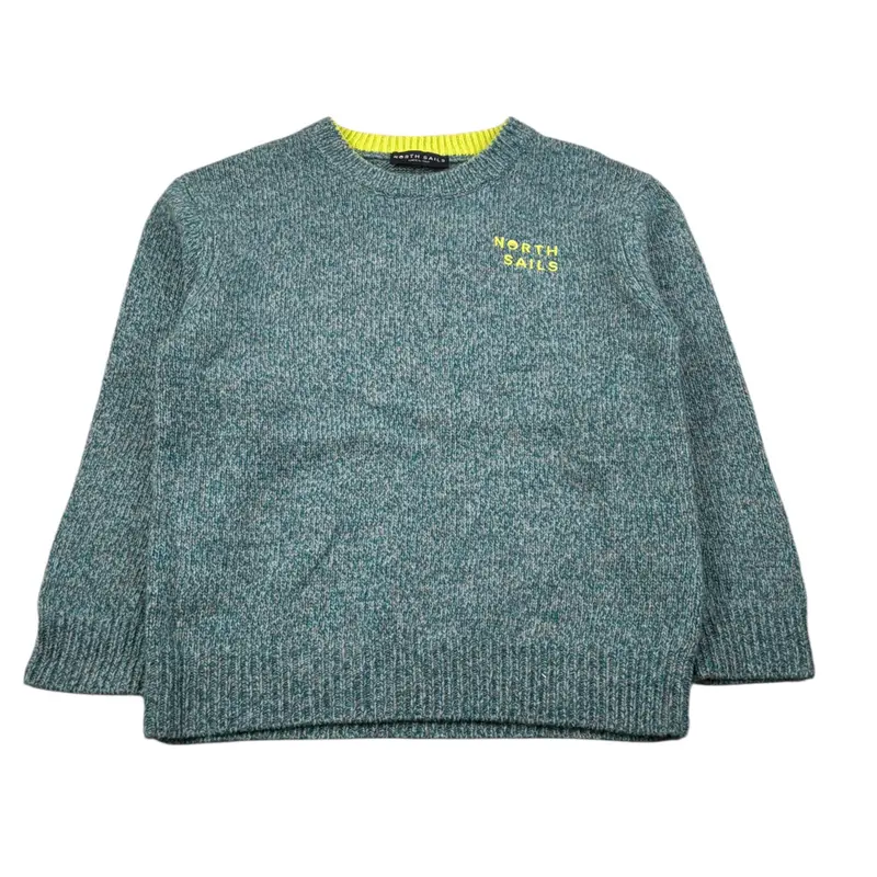 North Sails Maglia tinta unita con Logo Verde per Bambino