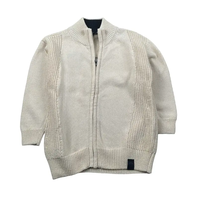 North Sails Maglia tinta unita con Zip Panna per Bambino