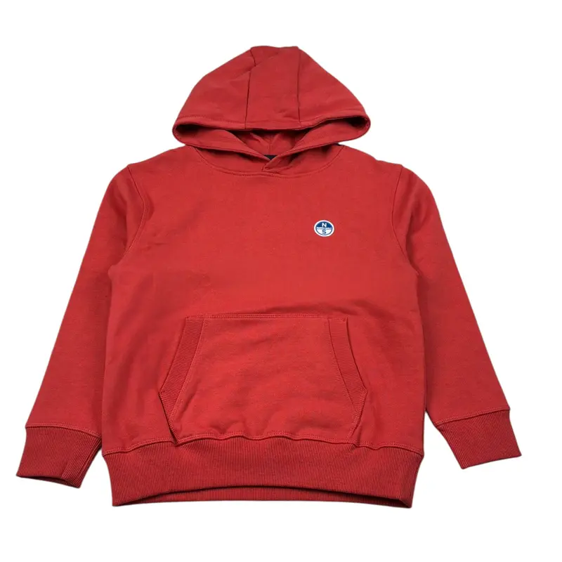 North Sails Maglia tinta unita Girocollo con Logo Rosso per Bambino