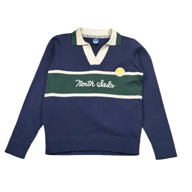 North Sails Polo tinta unita con Fantasia Blu per Bambino