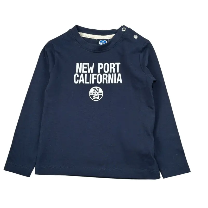 North Sails Shirt tinta unita con Stampa Blu per Neonato