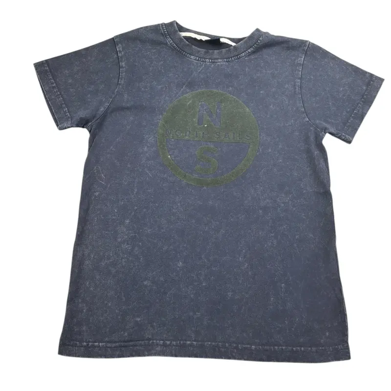North Sails T-Shirt tinta unita con Stampa Blu per Bambino