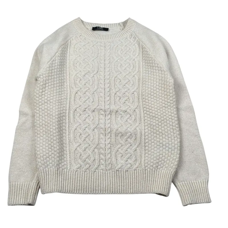 Odk Maglia Girocollo tinta unita Panna per Bambino