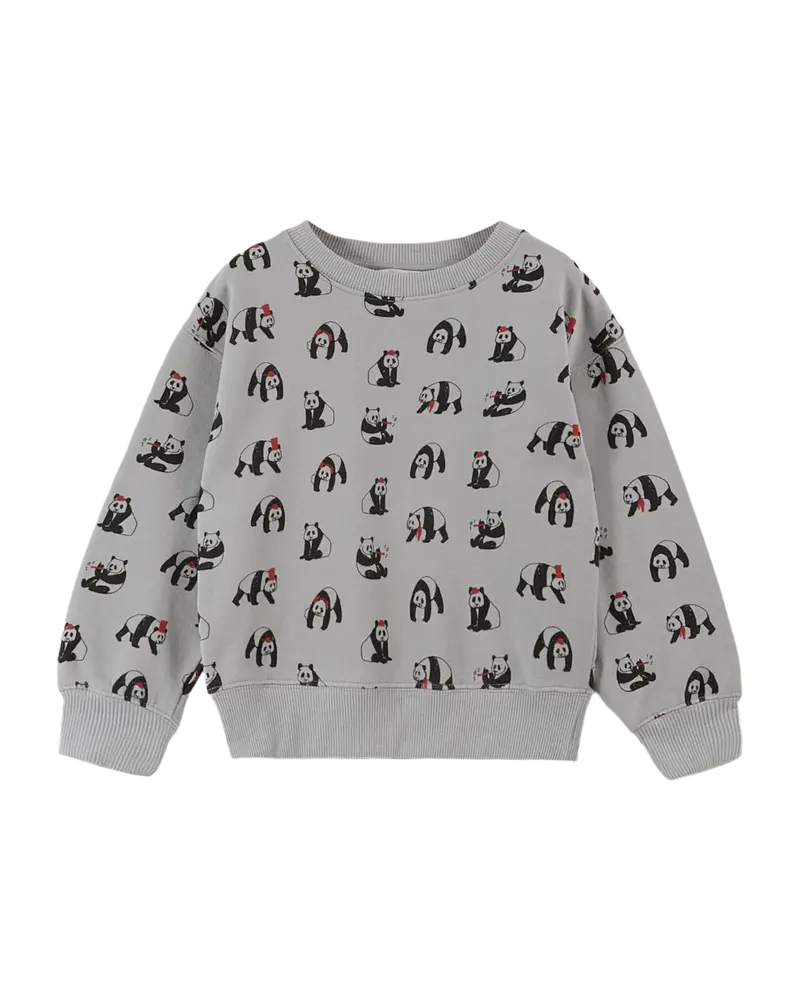 Organic cotton sweatshirt panda grey