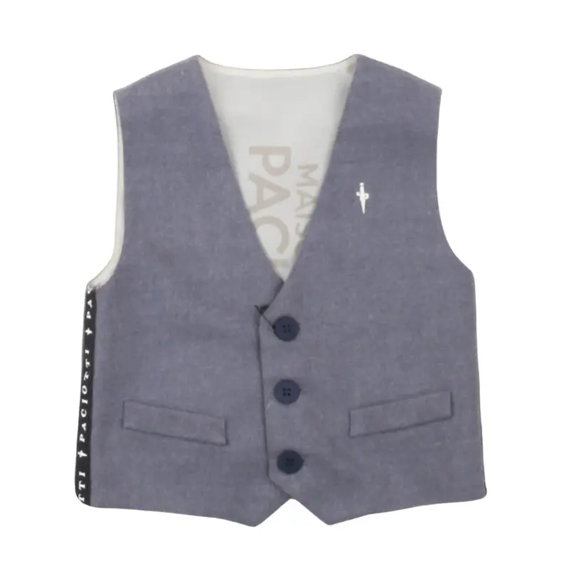 Paciotti 4US Gilet Elegante Bambino e Neonato Grigio Melange Chiaro in Misto Viscosa