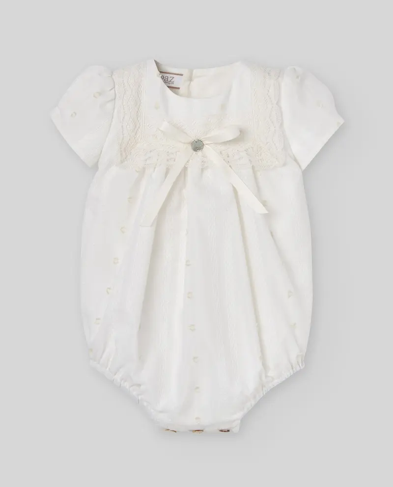 PAGLIACCETTO BIANCO CON RICAMO NEONATA PAZ RODRIGUEZ