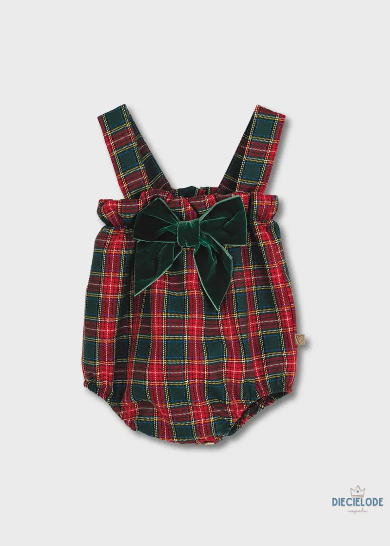 pagliaccetto neonata tartan fiocco