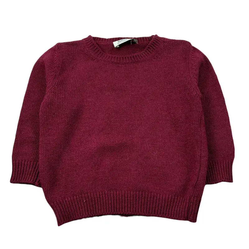 Paio Crippa Maglia Girocollo tinta unita Bordeaux per Neonato