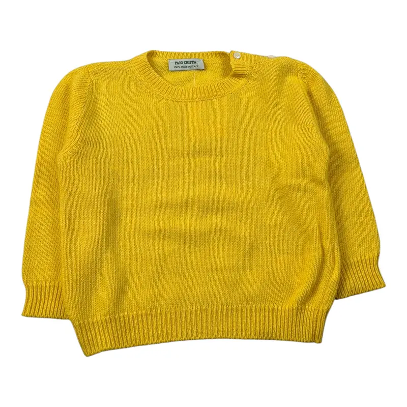 Paio Crippa Maglia Girocollo tinta unita Giallo per Bambino