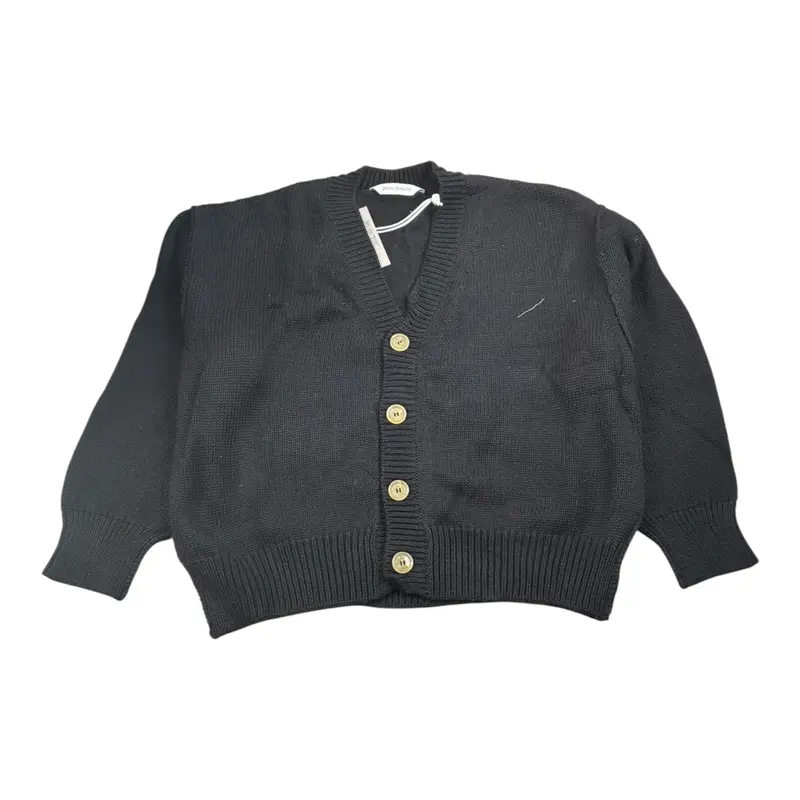 Palm Angels Cardigan tinta unita con Stampa Nero per Bambino