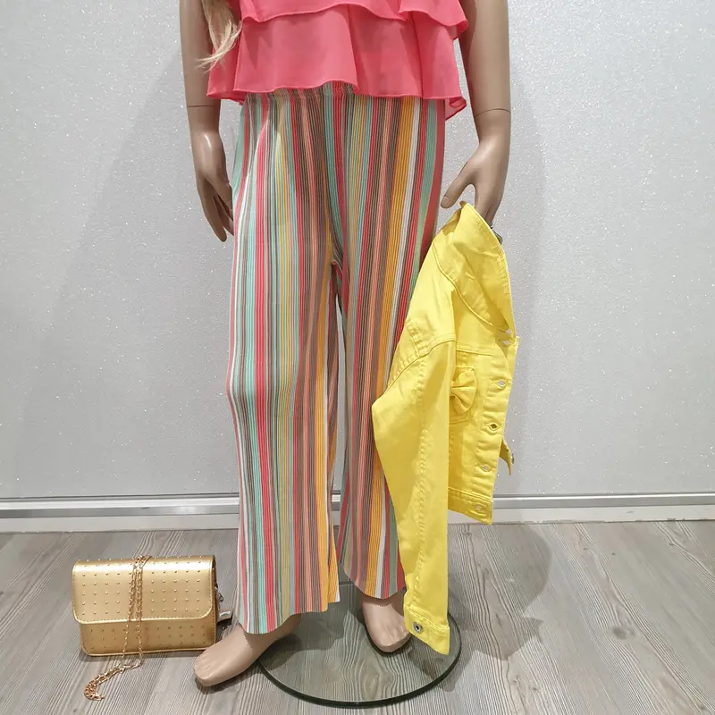 Pantalone bambina gaucho mille righe