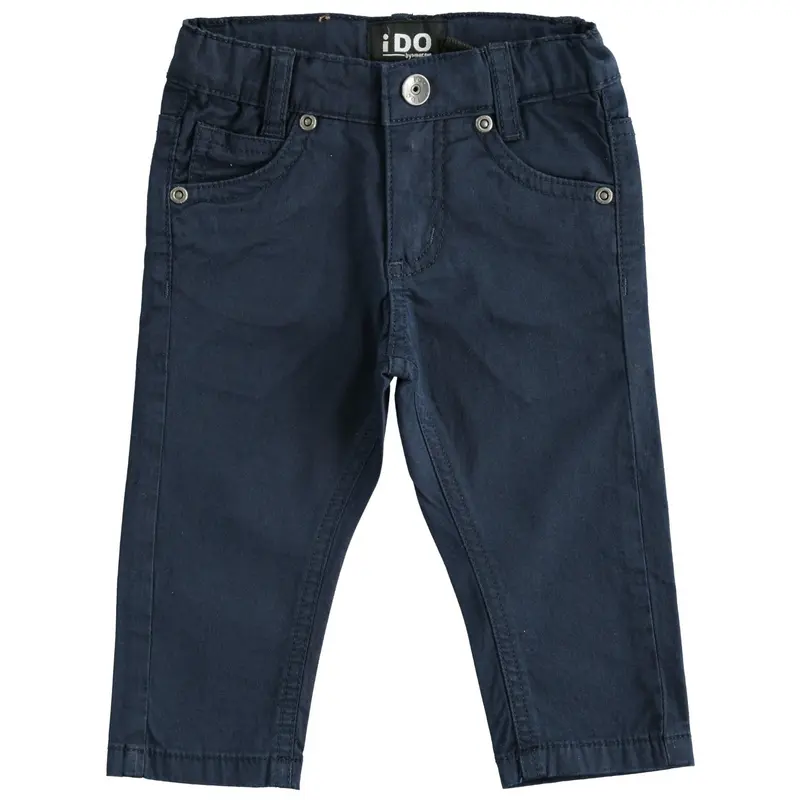 Pantalone bambino blu in cotone modello 5 tasche linea stretta