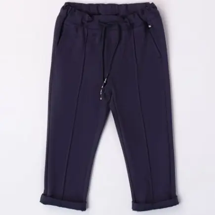 Pantalone bambino blu in tessuto morbido baby