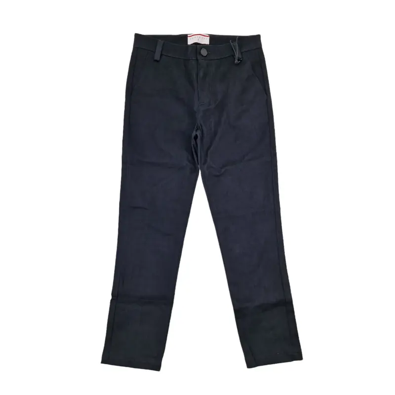 Pantalone bambino nero in panno con tasta a filo