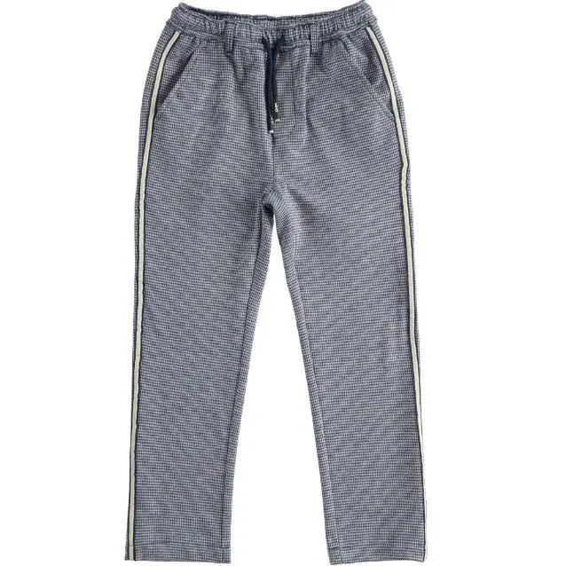 Pantalone bambino quadretti con banda laterale
