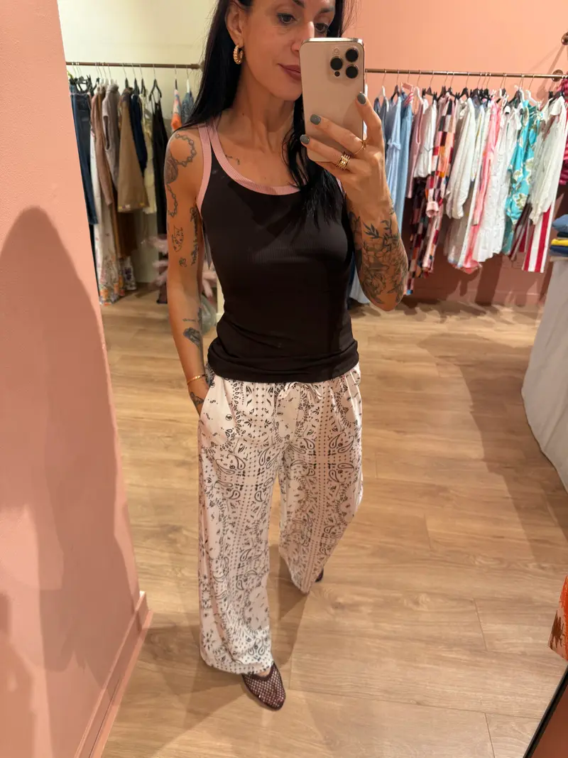 Pantalone bandana bianco