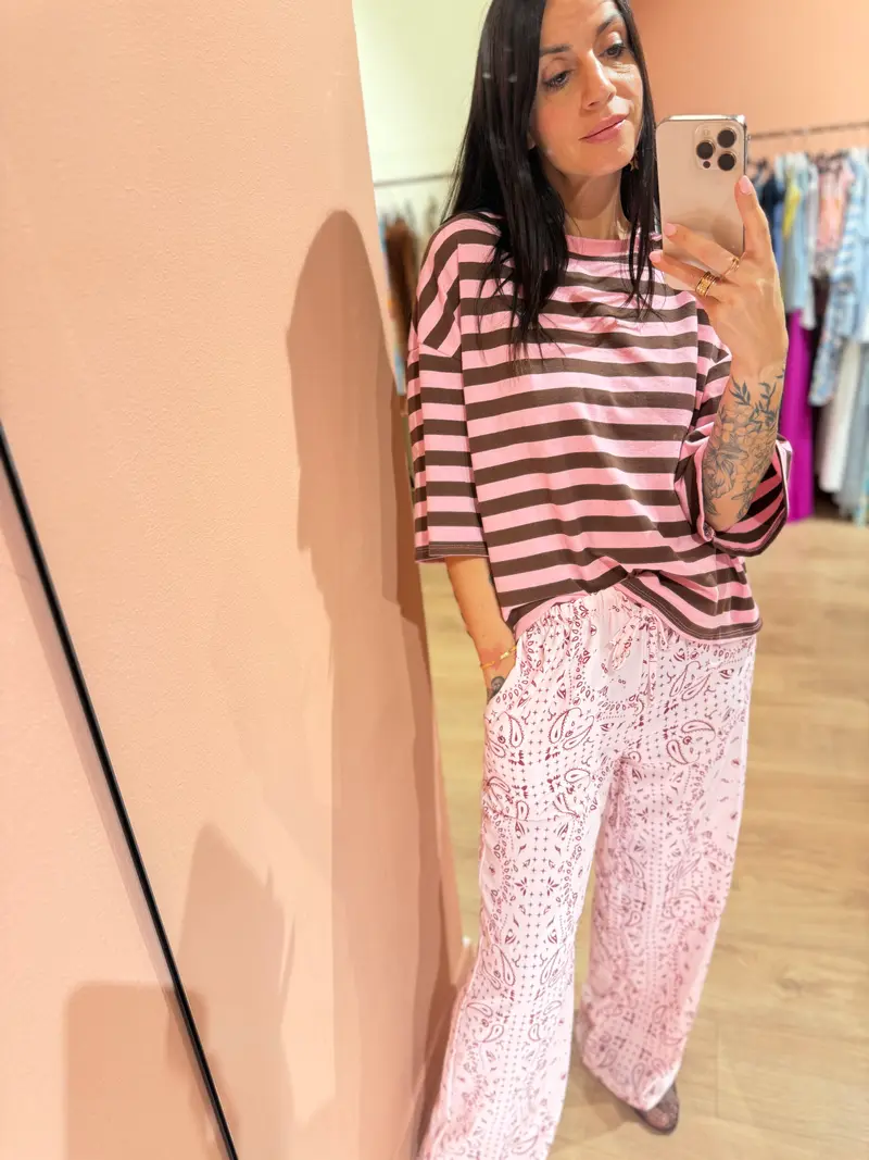 Pantalone bandana rosa