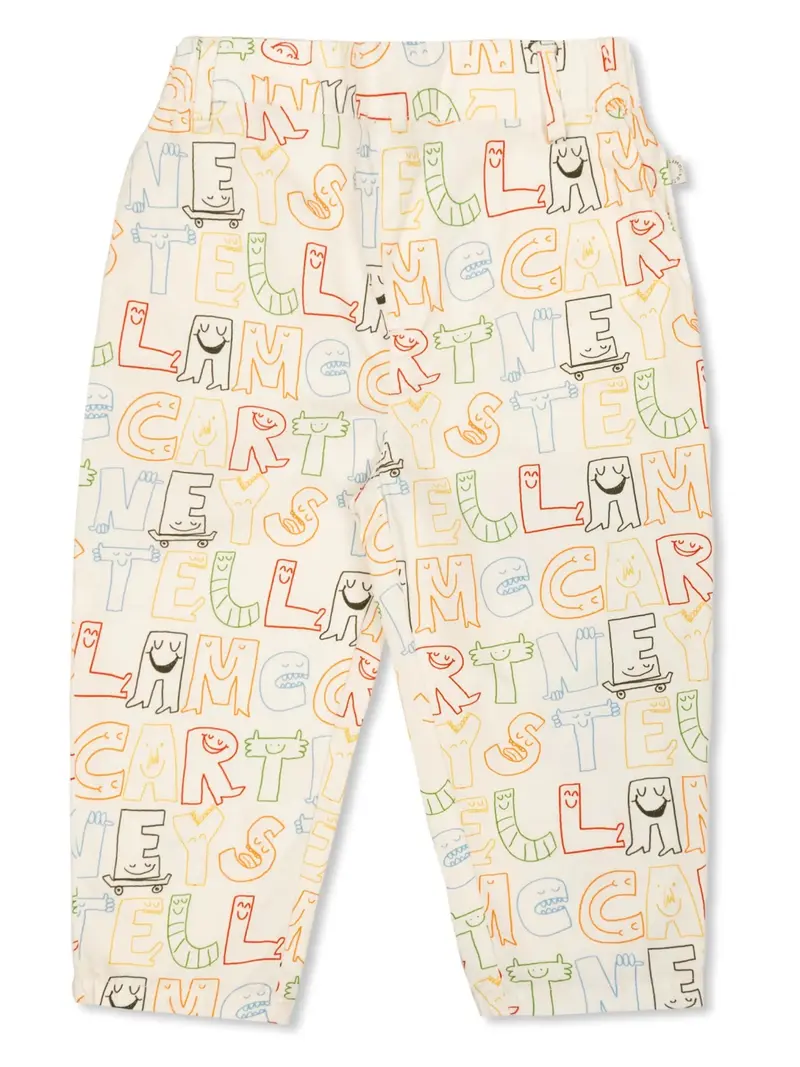 PANTALONE BIANCO CON LOGO MULTICOLOR STELLA MCCARTNEY