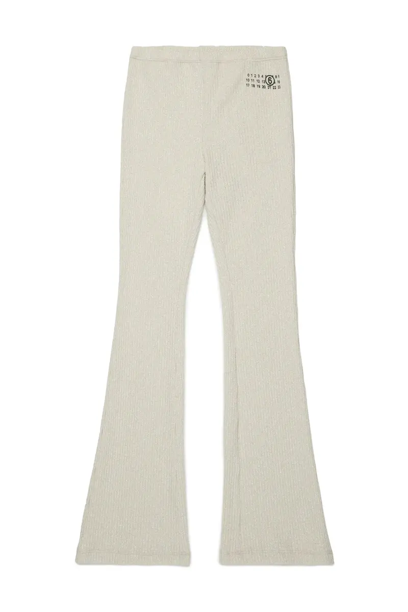 PANTALONE BRILLANTINATO CON LOGO NERO MAISON MARGIELA