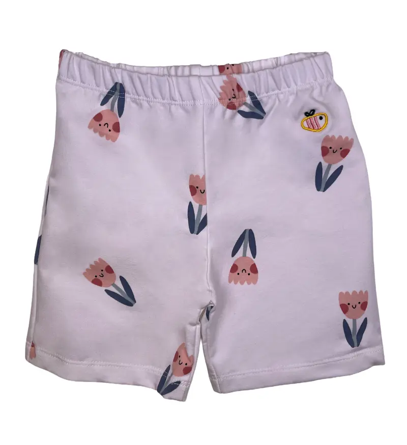 Pantalone corto in cotone biologico – Fantasia Tulipani