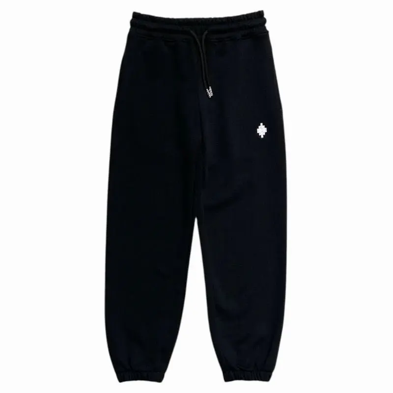 PANTALONE DI TUTA NERO CON LOGO BIANCO MARCELO BURLON