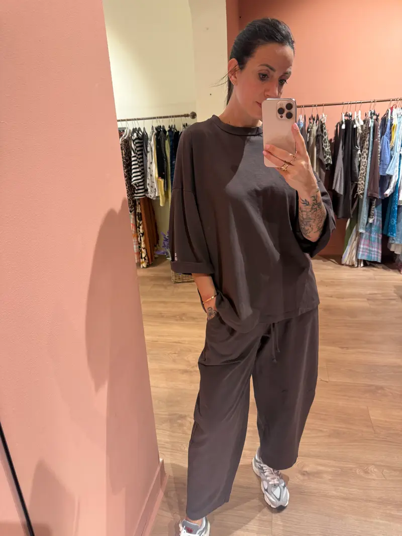 Pantalone felpa cioccolato