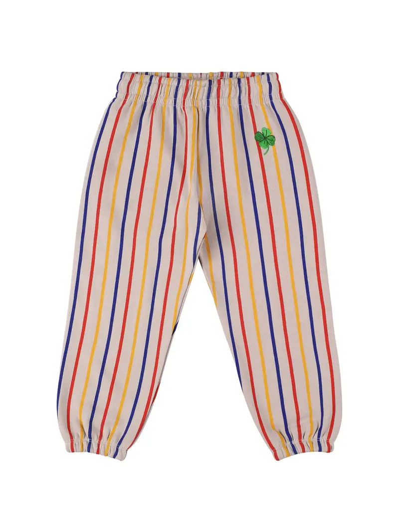 PANTALONE GRIGIO A RIGHE BLU-GIALLO E ROSSO MINI RODINI
