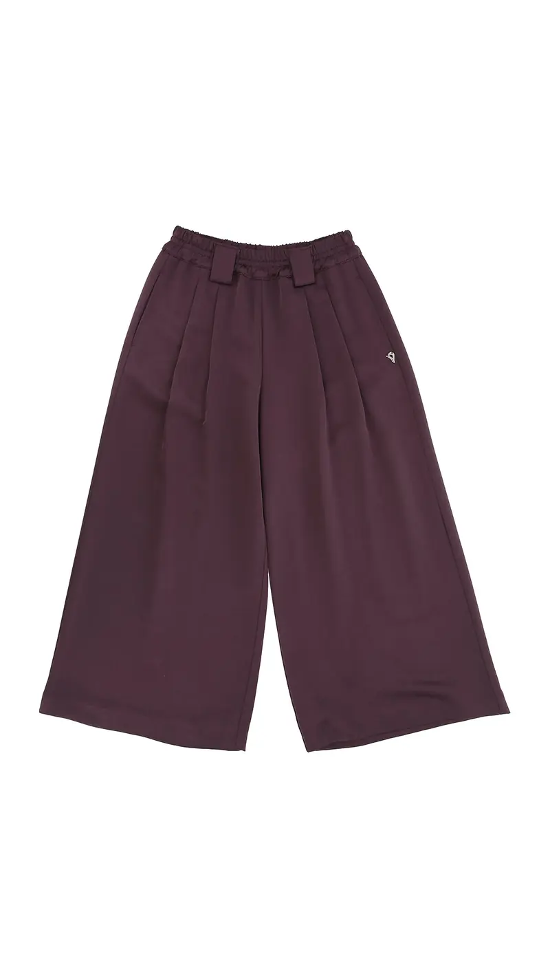 PANTALONE IN RASO A ZAMPA PRUGNA DONDUP