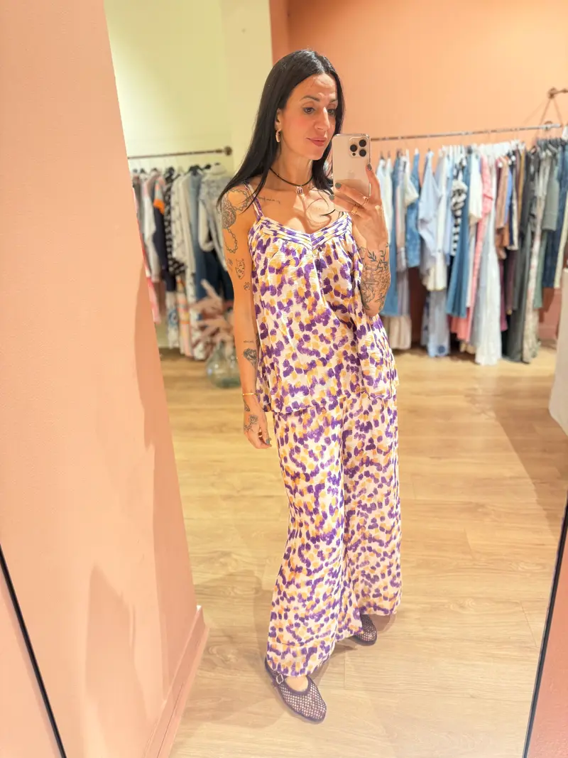 Pantalone maculato lilla
