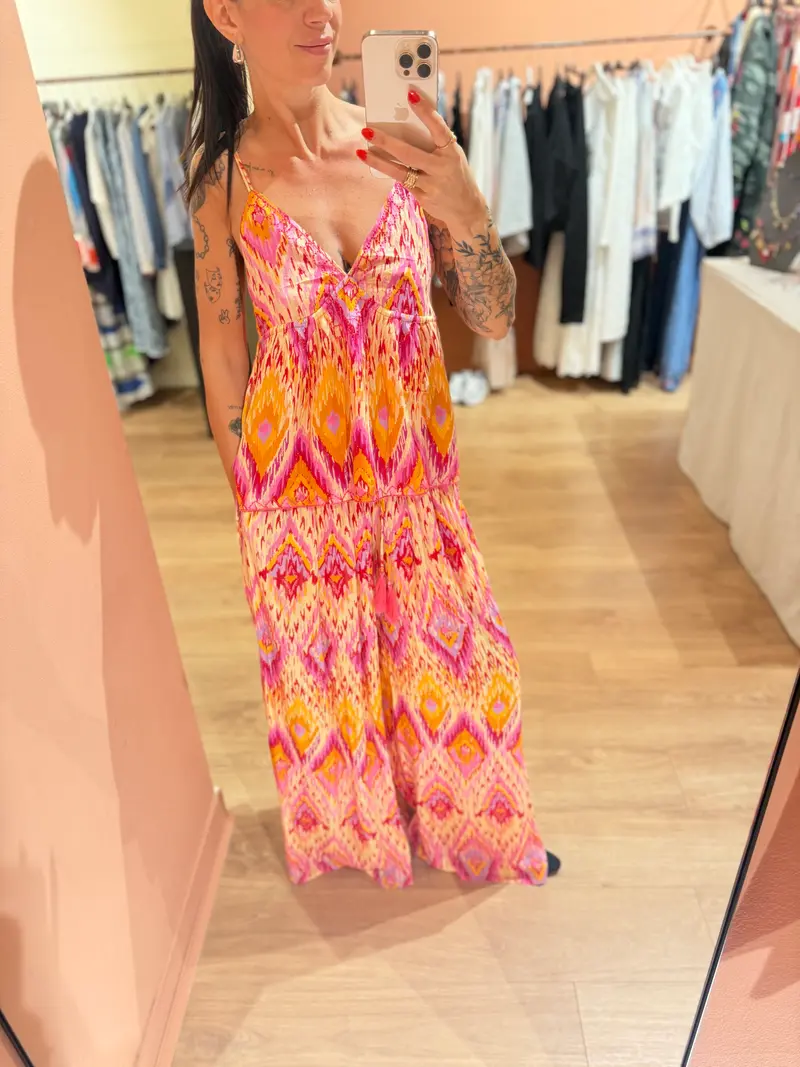 Pantalone multicolor rosa