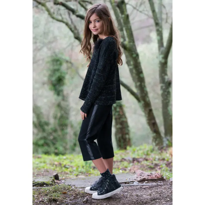 PANTALONE NERO BANDINA LUREX
