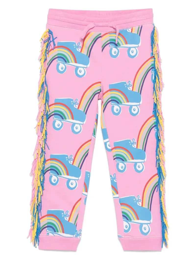 PANTALONE ROSA CON FANTASIA E FRANGE STELLA MCCARTNEY